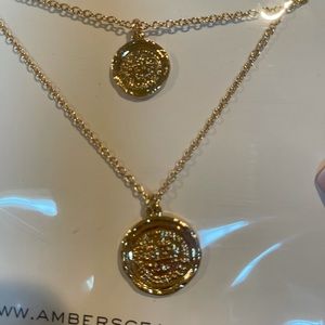 Amber sceats Gold coin necklace